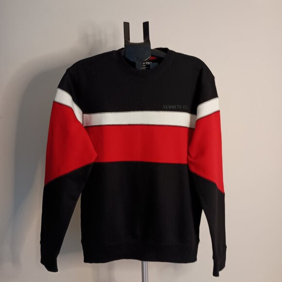 Kenneth Cole Mobility Fleece Crew Neck Sweatshirt Red White Black Men’s Size M N - Picture 5 of 16